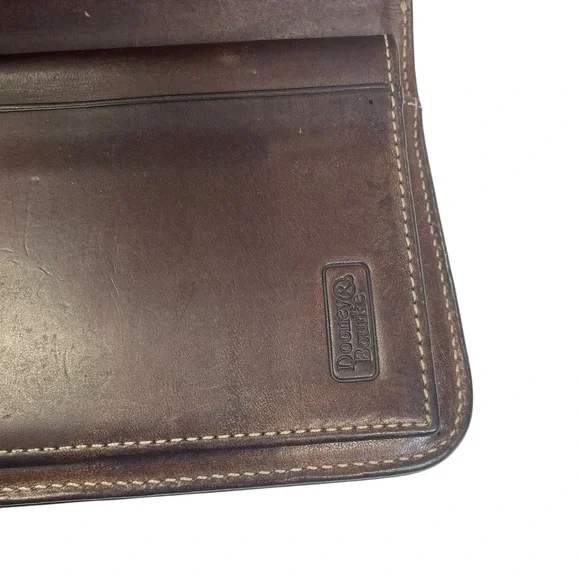 Dooney & Bourke Black Pebbled Leather Zip Around Wallet Classic Check Book Y2K - Picture 4 of 13